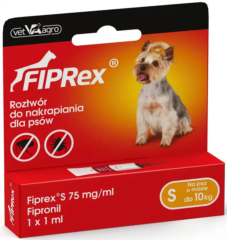 Fiprex Spot On Krople na kleszcze i pchły dla psa poniżej 10kg (rozm. S) op. 1szt. Super okazja
