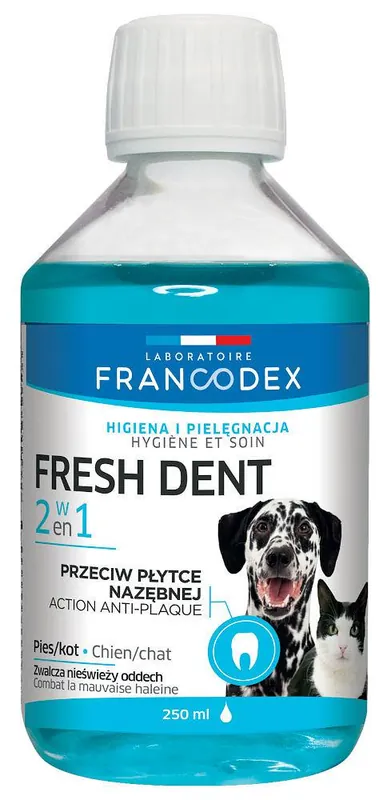 Francodex Płyn do higieny jamy ustnej Fresh Dent dla psa i kota poj. 250ml Wysoka jakość