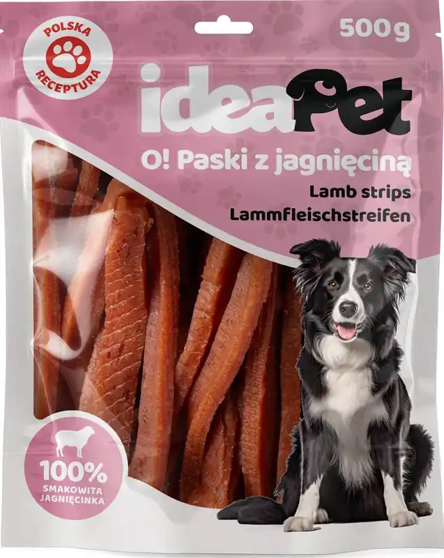 IdeaPet Przysmak O! Paski z jagnięciną dla psa op. 500g Szybka dostawa