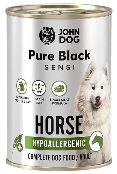 John Dog Pure Black Sensi Hypoallergenic Adult Konina Mokra Karma dla psa op. 400g Hit sprzedaży