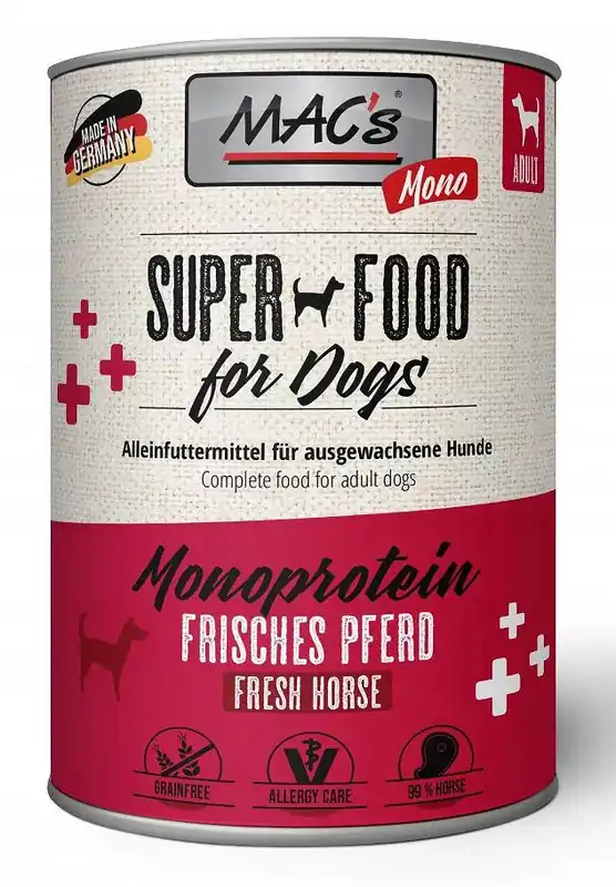 Mac‘s Adult Superfood Monoprotein Konina Mokra Karma dla psa op. 400g Do wyczerpania zapasów