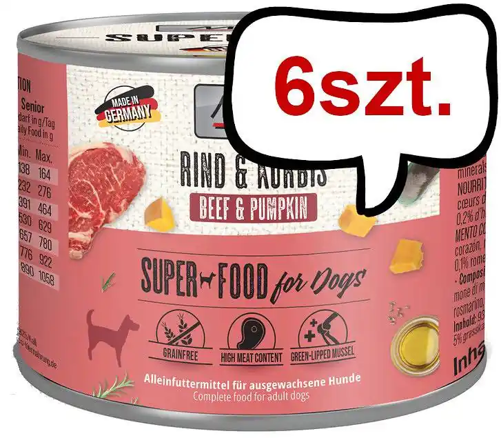 Zamów dziś Mac‘s Adult Wołowina z dynią Mokra Karma dla psa op. 200g Pakiet 6szt.