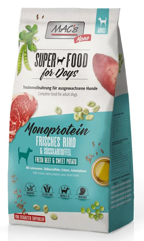 Mac‘s Monoprotein Adult Beef&Sweet Potato Sucha Karma dla psa op. 12kg Nowy