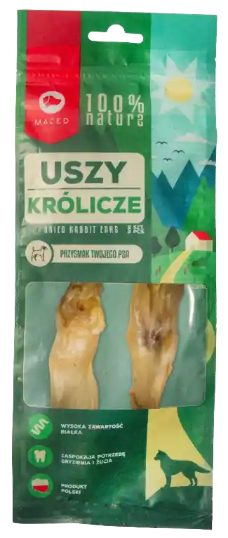 Bezpieczne zakupy Maced Uszy suszone królicze naturalne dla psa op. 2szt
