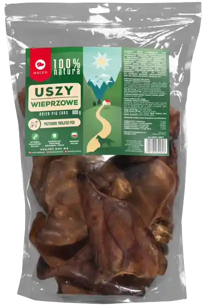 Wyjątkowa oferta Maced Uszy wieprzowe dla psa op. 800g
