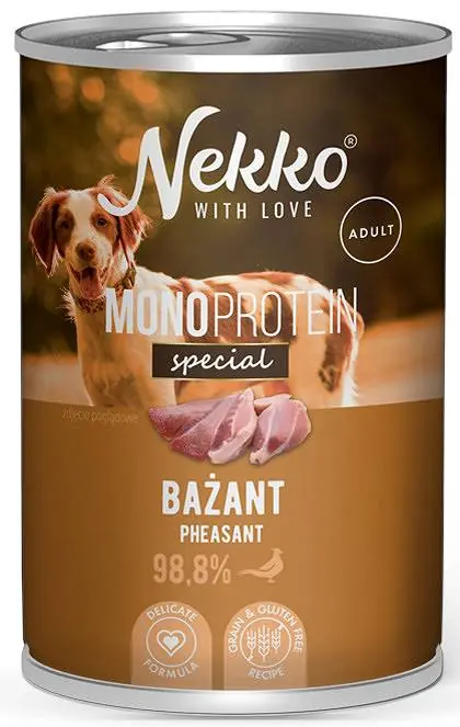 Tylko dziś Nekko Monoprotein Special Adult Bażant Mokra Karma dla psa op. 400g