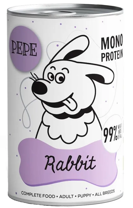 Ostatnia szansa Paka Zwierzaka Pepe Królik Mokra karma dla psa op. 400g