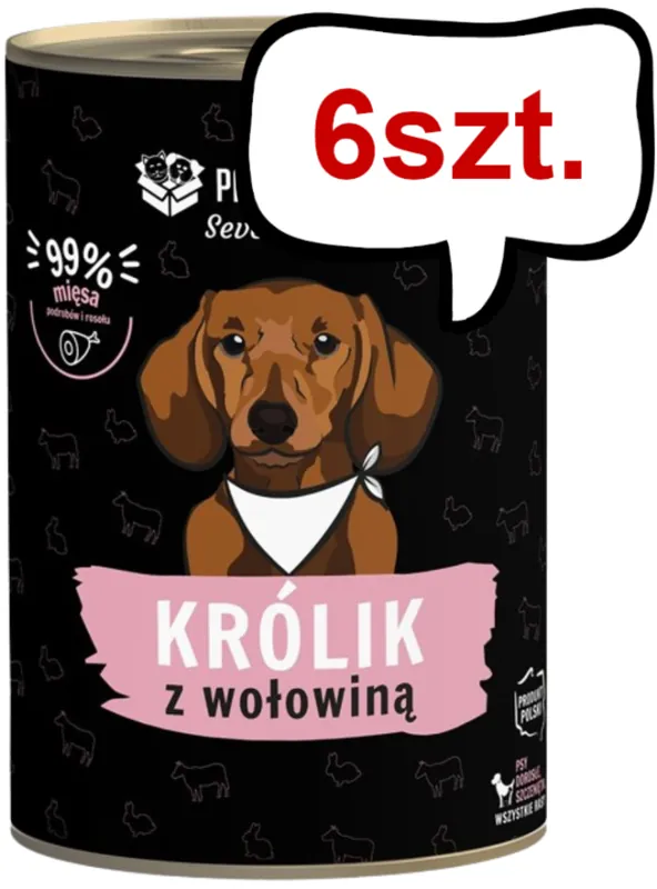 Promocja Paka Zwierzaka Seventh Heaven Królik i wołowina Mokra karma dla psa op. 400g Pakiet 6szt.