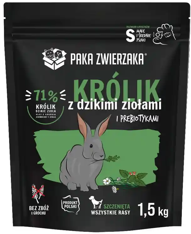 Paka Zwierzaka Seventh Heaven Puppy Królik z ziołami Sucha karma dla psa op. 1.5kg Tylko do końca tygodnia