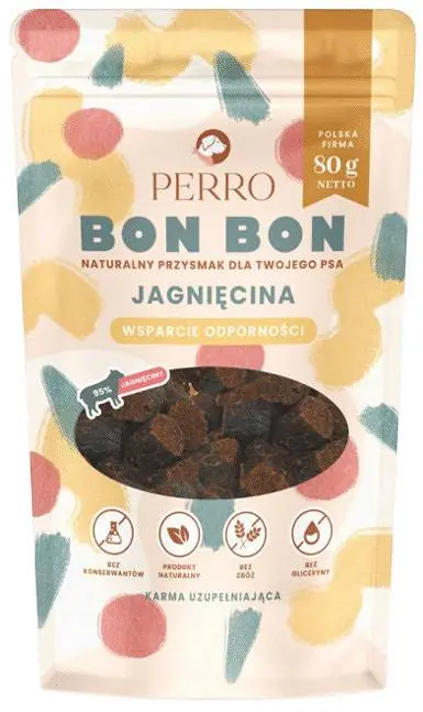Perro BON BON Jagnięcina Wsparcie odporności Przysmaki dla psa op. 80g Hit sprzedaży