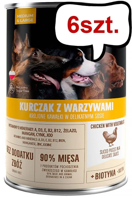 Oferta Pet Republic Adult Kurczak z warzywami Mokra Karma dla psa op. 1250g Pakiet 6szt.
