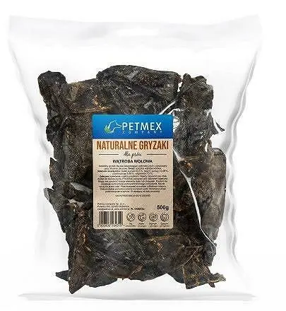 Bezpieczna płatność Petmex Przysmak Wątroba wołowa krojona dla psa op. 500g