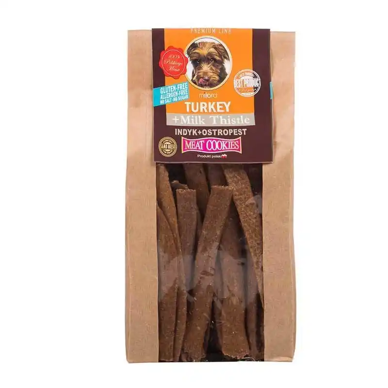 Milord Meat Cookies Naturalne ciastka przysmak dla psa indyk i ostropest 80 g Taniej
