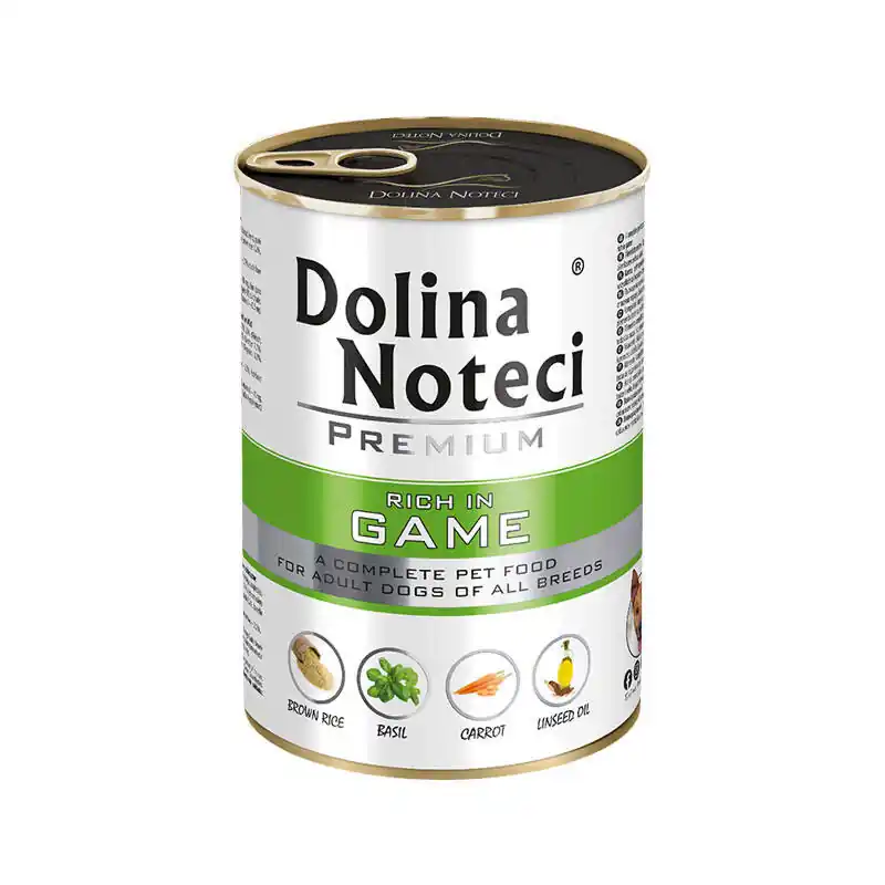 Wysoka jakość Mokra karma dla psa Dolina Noteci Premium bogata w dziczyznę puszka 400 g
