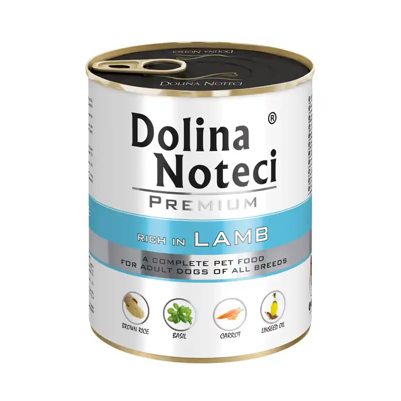 Szybka wysyłka Mokra karma dla psa Dolina Noteci Premium bogata w jagnięcinę puszka 800 g