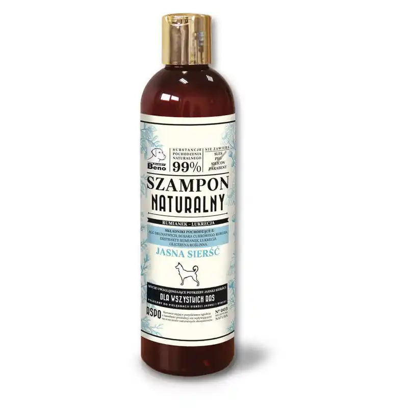 Naturalny szampon dla psów Super Beno Jasna Sierść 300ml Wysoka jakość