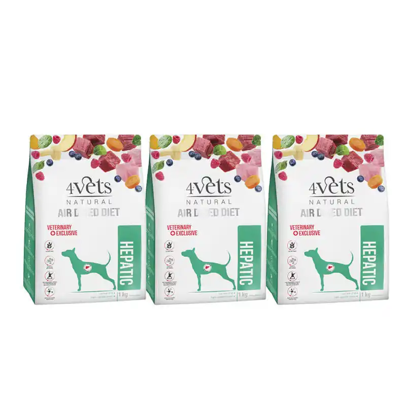 4Vets Natural Hepatic karma suszona dla psów z chorą wątrobą zestaw 3 x 1 kg Tylko dziś