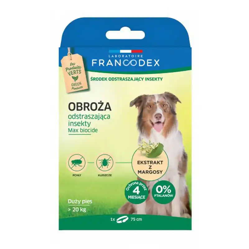 Francodex Obroża dla psów powyżej 20 kg odstraszająca insekty 75 cm Dostępne od ręki