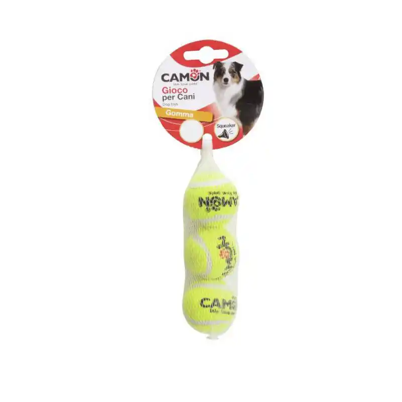 Camon Piłka tenisowa z dźwiękiem zabawka dla psa 6,2 cm 3 szt. Bestseller