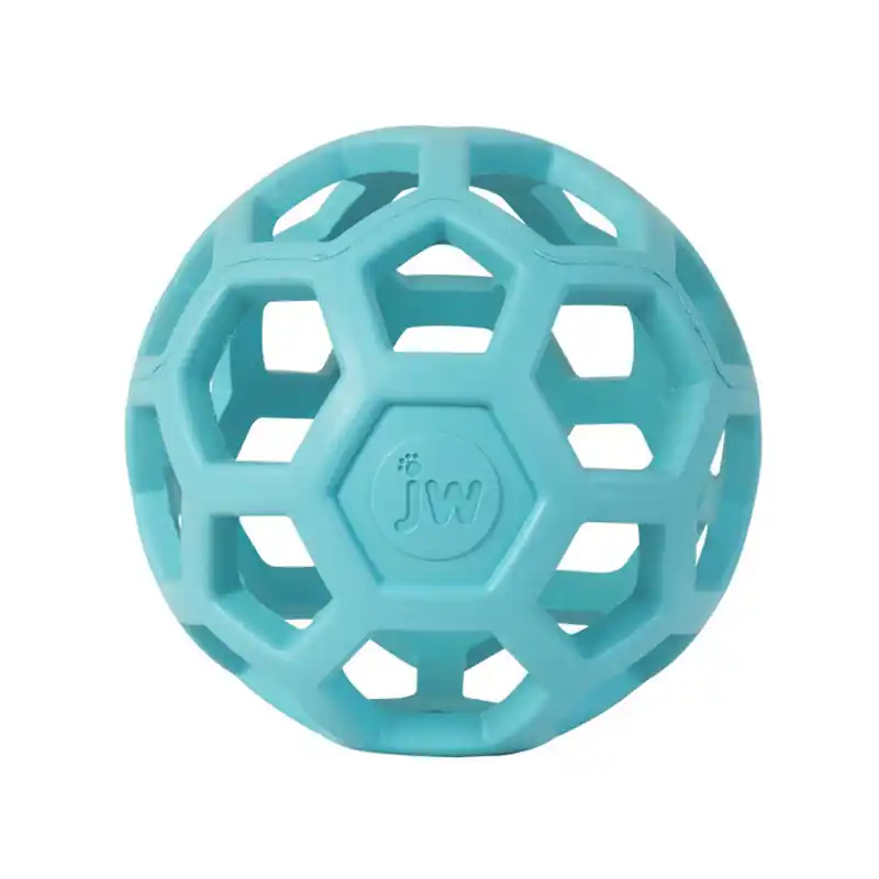 JW Pet Hol-ee Roller Piłka ażurowa dla psa błękitna medium 11,5 cm Łatwy zwrot