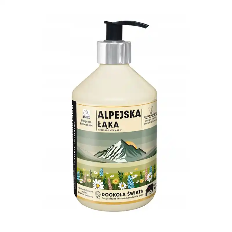 Wysoka jakość Super Beno Alpejska Łąka Szampon dla psów do delikatnej sierści 400 ml