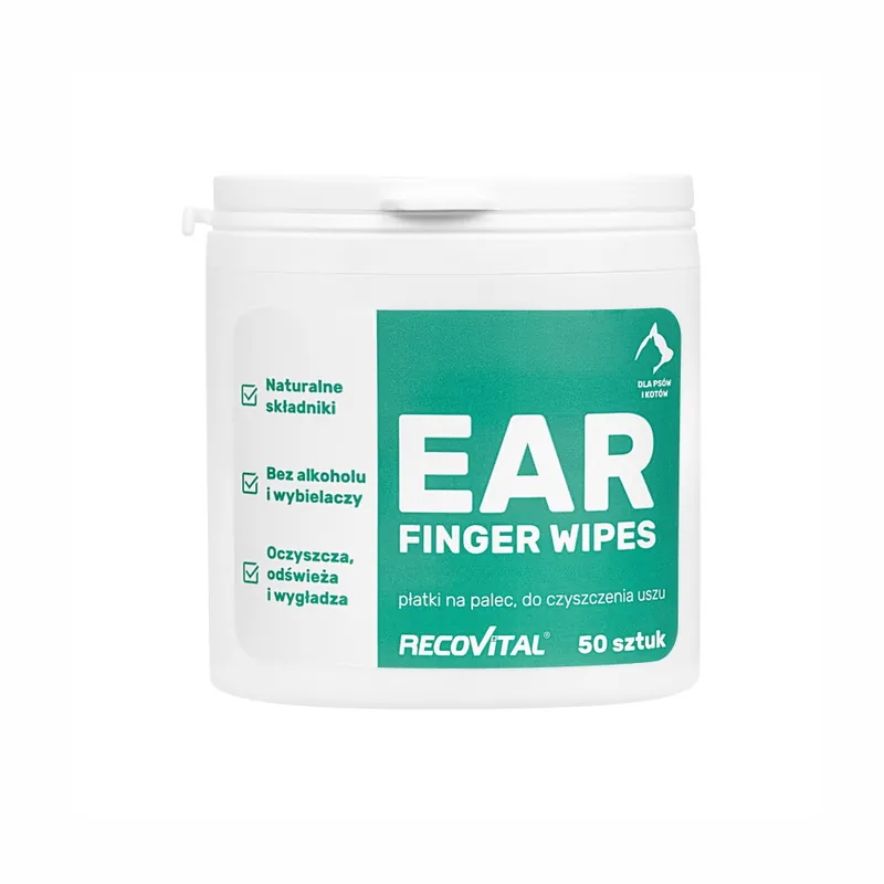 Do wyczerpania zapasów Recovital Ear Finger Wipes 50 szt. - chusteczki do czyszczenia uszu dla psów i kotów