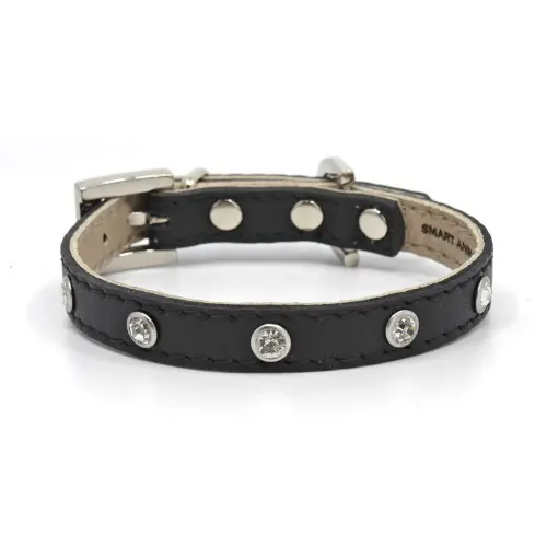 Luksusowa sk贸rzana obro偶a dla psa Glamour Smart Animal black Zamów teraz