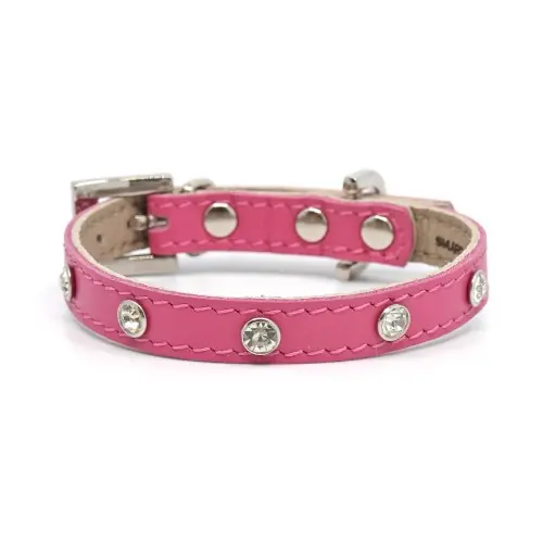 Tylko do końca tygodnia Luksusowa sk贸rzana obro偶a dla psa Glamour Smart Animal pink