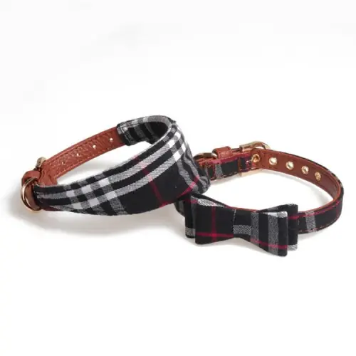 Elegancka obro偶a dla psa z kokardk膮 New England black Łatwy zwrot