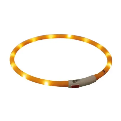Super okazja 艢wiec膮ca obro偶a dla psa z lamp膮 b艂yskow膮 USB pomara艅czowa