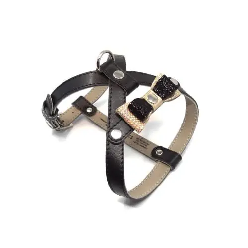 Niska cena Luksusowe sk贸rzane szelki dla psa Smart Animal + Dogs czarne