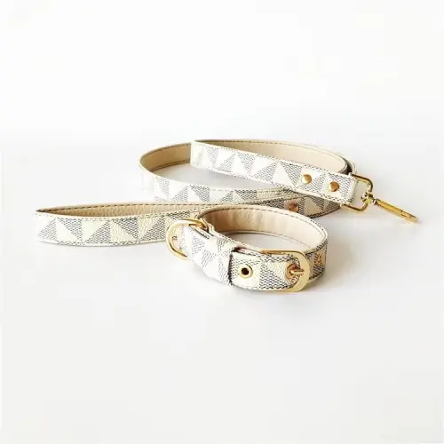 Tani Modna smycz dla psa Chewy Dog Check white
