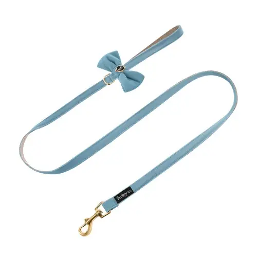 Bestseller Elegancka smycz dla psa i kota Petstories Velvet Bow Morska Bryza