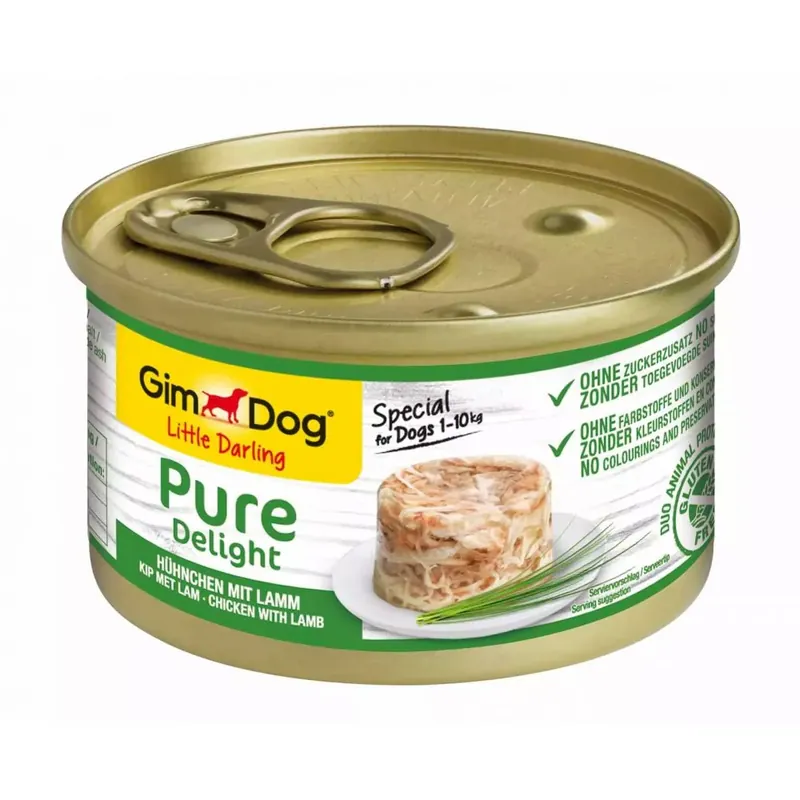 GIMDOG Little Darling Pure Delight z kurczakiem i jagnięciną 85g Wysoka jakość