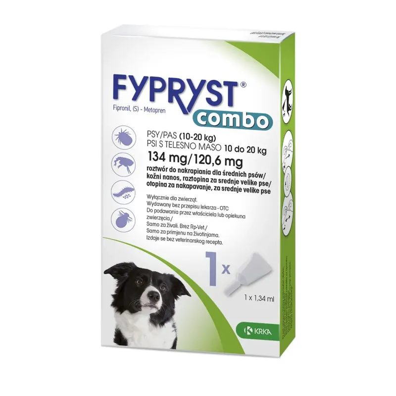 Fypryst Combo Spot On 134 mg/120,6 ml Dla Psów 10 - 20 kg 1 Pipeta Nie przegap