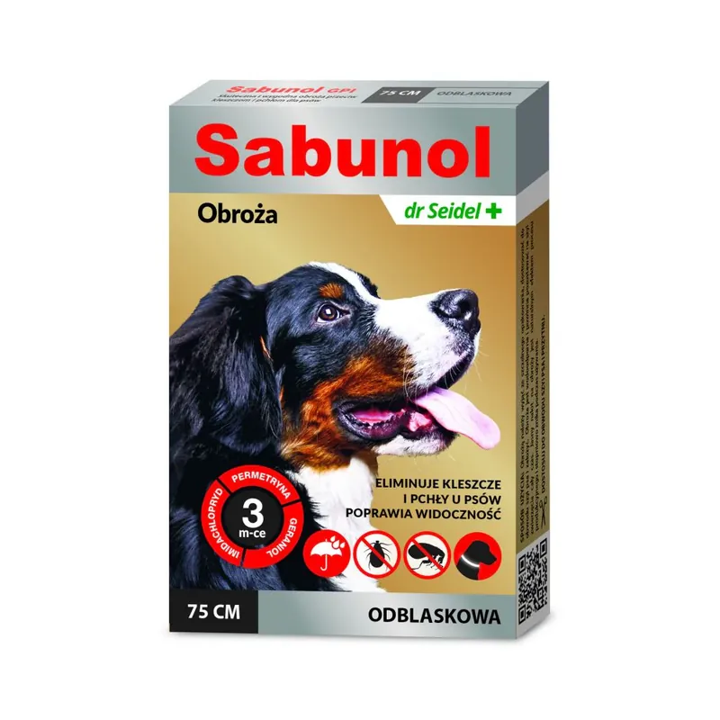 Sabunol GPI Obroża Odblaskowa Dla Psa Przeciw Pchłom i Kleszczom 75 cm Promocja