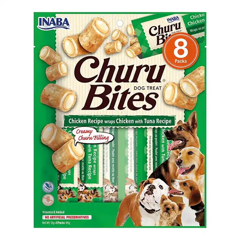 Zniżka INABA DOG Churu Bite kurczak z tuńczykiem 8x12g