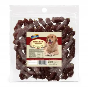 Bezpieczne zakupy Hilton Soft Beef Sausages 500g miękkie kiełbaski z wołowiną