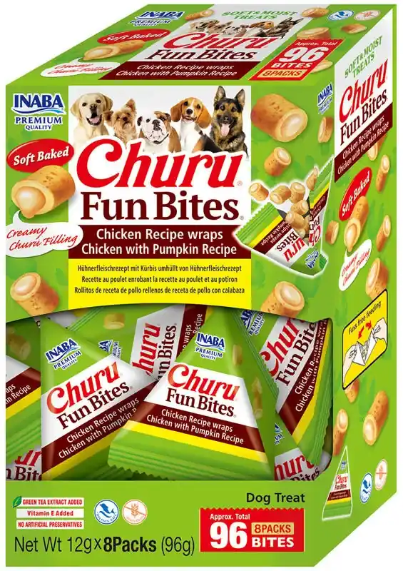 Popularny INABA DOG CHURU FUN BITES CHICK&PUMPKIN8x12g(96g)
