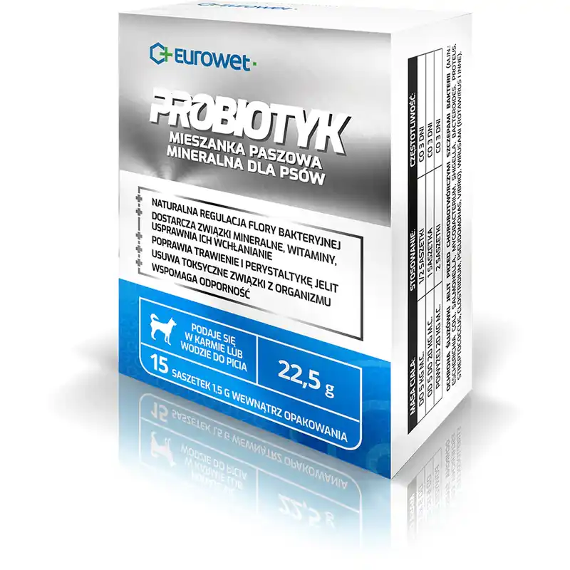 Eurowet Probiotyk w saszetkach dla Psów 15x 1,5g Hit cenowy