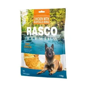 Hit cenowy RASCO PREMIUM RINGO Z BAWOLEJ SKÓRY DLA PSA - z kurczakiem
