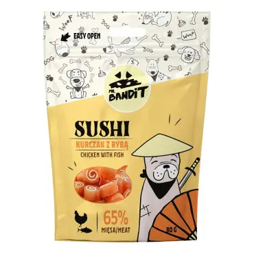 MR BANDIT SUSHI PRZYSMAK DLA PSA kurczak z rybą Zniżka