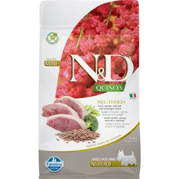 Kup teraz FARMINA ND QUINOA NEUTERED MINI KARMA DLA PSA z kaczką, brokułami i szparagami