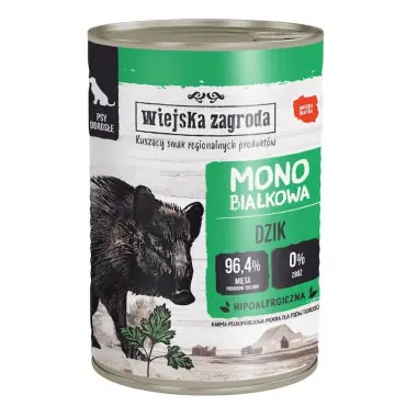 Niska cena WIEJSKA ZAGRODA KARMA DLA PSA monobiałkowa dzik