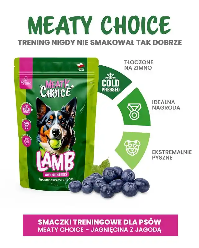 Pokusa Meaty Choice Lamb with Blueberry smaczki treningowe jagnięcina z borówką 200g Tylko dziś