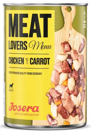 Zniżka Josera Meat Lovers Menu Kurczak z marchewką puszka 400g