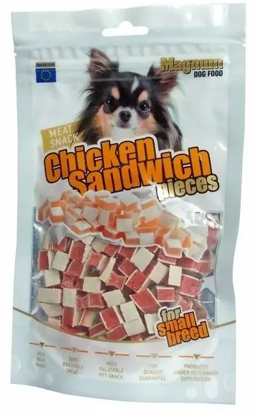 Łatwy zwrot Magnum Chicken Sandwich Pieces przysmak dla psa 80g