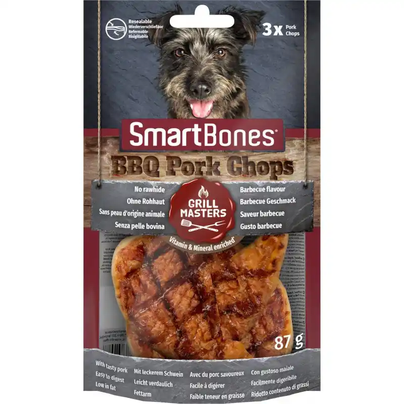 8in1 SmartBones GrillMaster Pork Chop połączenie smakowitej wieprzowiny i aromatu mięsa z grilla Premium