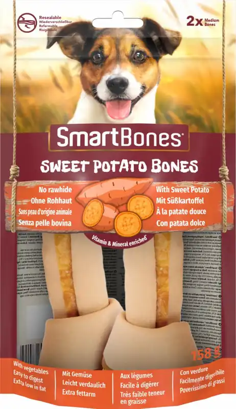 Cena promocyjna Smart Bones Sweet Potato medium przysmaki dla psa z batatem 2 szt.