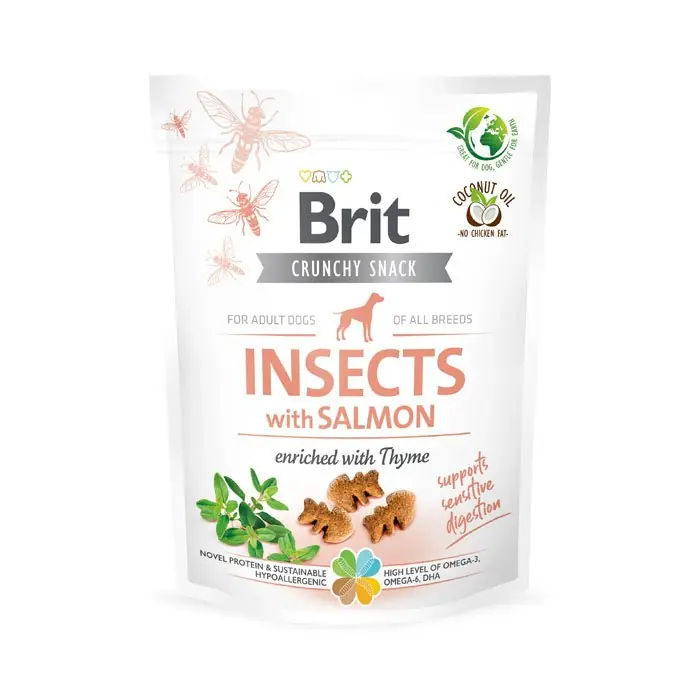 Oferta Brit Care Dog Crunchy Cracker Insects rich in Salmon przysmak dla psa bogata w insekty łososia z tymiankiem 200g